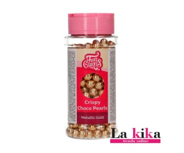✨ Perlas de chocolate crujiente oro metalizado Funcakes 60 g 🥇