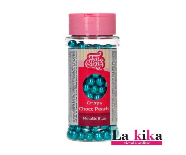 Perlas de chocolate azul metalizado Funcakes 60 g 💙 | Decoración repostería