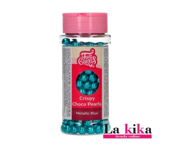 Perlas de chocolate azul metalizado Funcakes 60 g 💙 | Decoración repostería