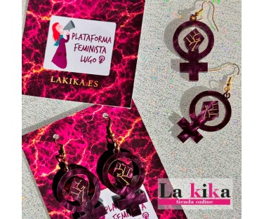 Pendientes Feministas Metacrilato 💜 Diseño Exclusivo Plataforma Feminista Lugo