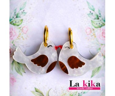 🕊️✨ Pendientes Paloma en Acrílico Varios Colores con Aro Dorado – Elegantes y Originales