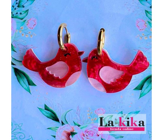 🕊️✨ Pendientes Paloma en Acrílico Varios Colores con Aro Dorado – Elegantes y Originales