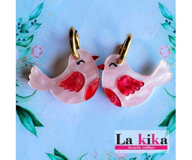 🕊️✨ Pendientes Paloma en Acrílico Varios Colores con Aro Dorado – Elegantes y Originales