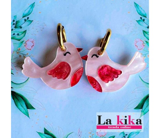 🕊️✨ Pendientes Paloma en Acrílico Varios Colores con Aro Dorado – Elegantes y Originales