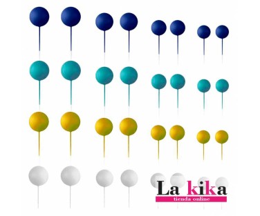 Set 32 Bolas Decorativas Azul Azucren para Tartas 🎂 | Decoración Repostería