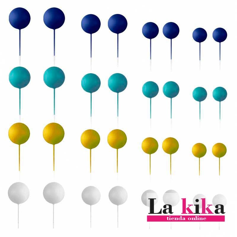🎂 Set 32 Bolas Decorativas Azul Azucren para Tartas – Decoración Premium Repostería
