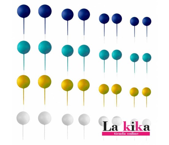 Set 32 Bolas Decorativas Azul Azucren para Tartas 🎂 | Decoración Repostería