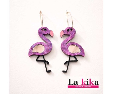 🎁 Pendientes Flamingo de Acrílico – Regalo Original para Mujer con Aros de Acero Inoxidable