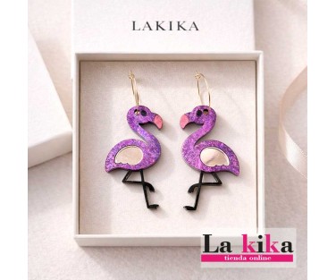 ✨ Pendientes Flamingo Ligeros | Acrílico Cómodo con Aros Inox | Lakika