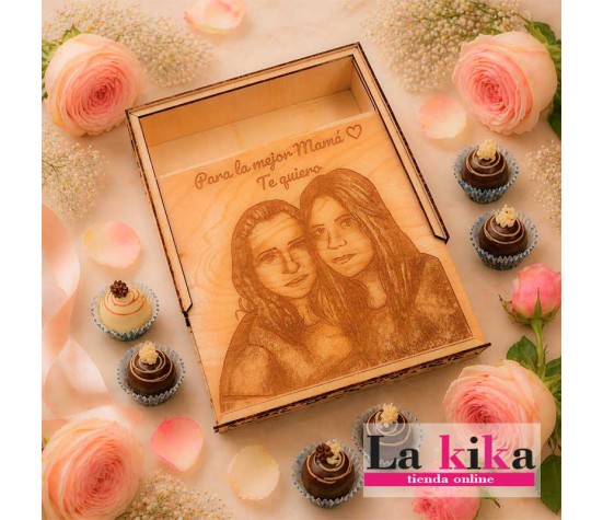 💝 Caja Madera Personalizada Mamá con Foto | Regalo Día de la Madre | Lakika
