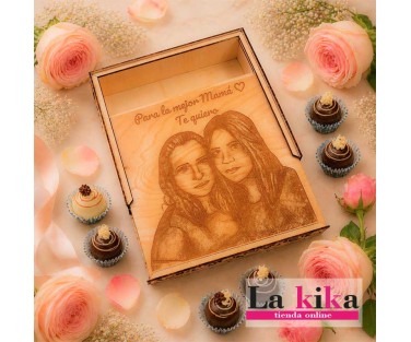 💖 Caja Recuerdo para Mamá Personalizada con Foto Grabada