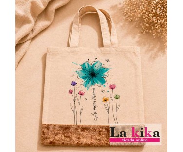 bolsa tela personalizada mama detalle yute lakika