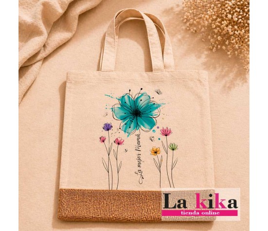 bolsa tela personalizada mama detalle yute lakika