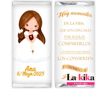 Chocolatinas Comunión Personalizadas Nestlé Modelo Ana | Con Dedicatoria