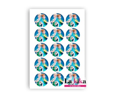 papel de azucar inspirado en frozen olaf 15 discos 5 cm para cupcakes y galletas