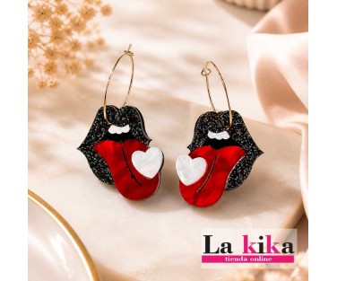 Pendientes Rock Kiss 💋 – Labios Atrevidos en Acrílico