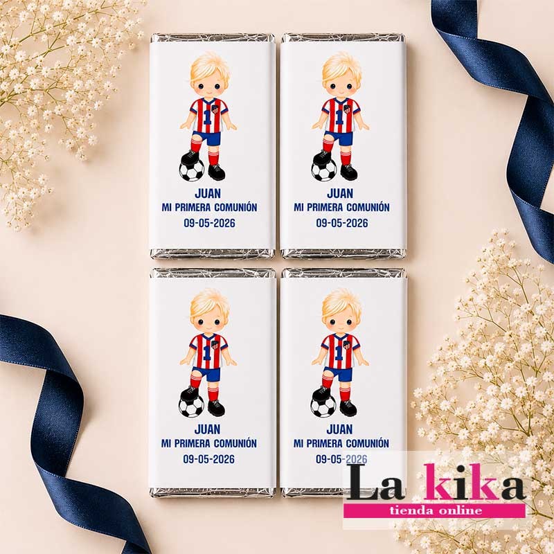 ⚽ Chocolatinas para Comunión Inspiradas en Equipos de Fútbol 🍫 Personalizadas