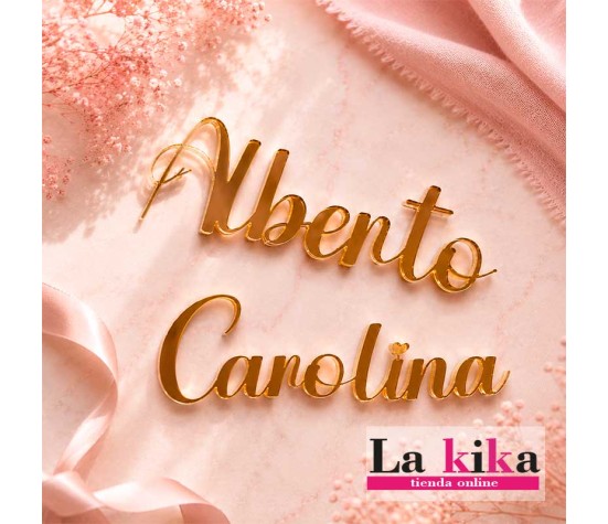 ✨ Nombre Personalizado en Acrílico Dorado Espejo para Tartas y Eventos