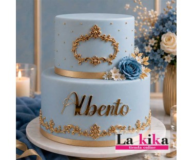 Nombre en Acrílico Dorado Espejo ✨ Personalizado para Tartas y Eventos