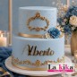 ✨ Nombre Personalizado en Acrílico Dorado Espejo para Tartas y Eventos
