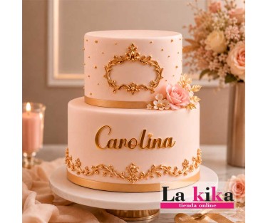nombre personalizado en acrilico dorado espejo para tartas y decoraciones de eventos