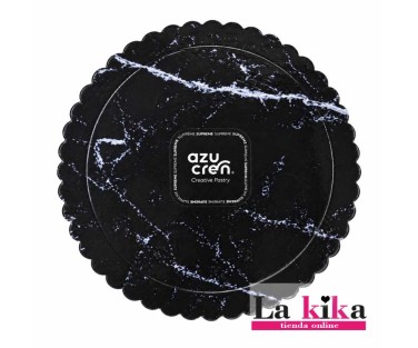 base extrafuerte marmol negro azucren 20 cm para presentacion elegante de tartas y cake design