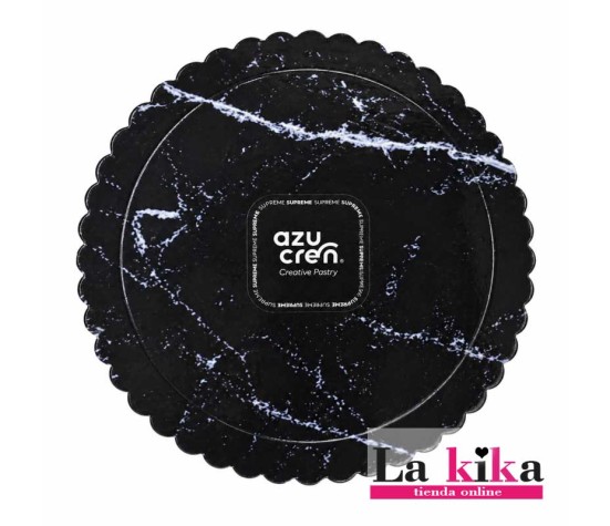 base extrafuerte marmol negro azucren 25 cm para presentacion elegante de tartas y cake design