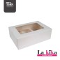 🧁 Caja para 6 Cupcakes Blanca con Ventana y Soporte Interior | Azucren