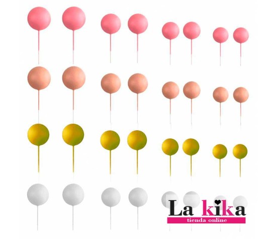 🎂 Set 32 Bolas Decorativas Rosa para Tartas | Decoración Premium Azucren
