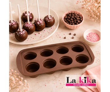 Molde de silicona para brownie pops de 8 cavidades para repostería creativa