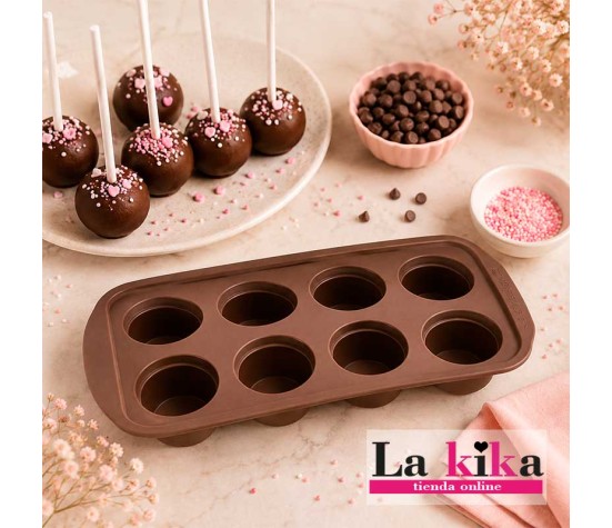 Molde de silicona para brownie pops de 8 cavidades para repostería creativa