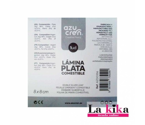 Lámina de Plata Comestible Azucren | Lakika