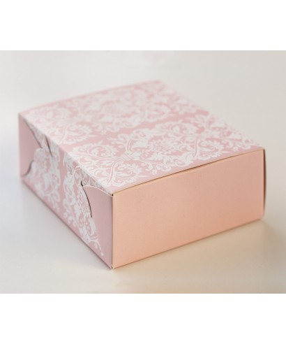 Caja de color pastel con rosas blancas 14x14x05
