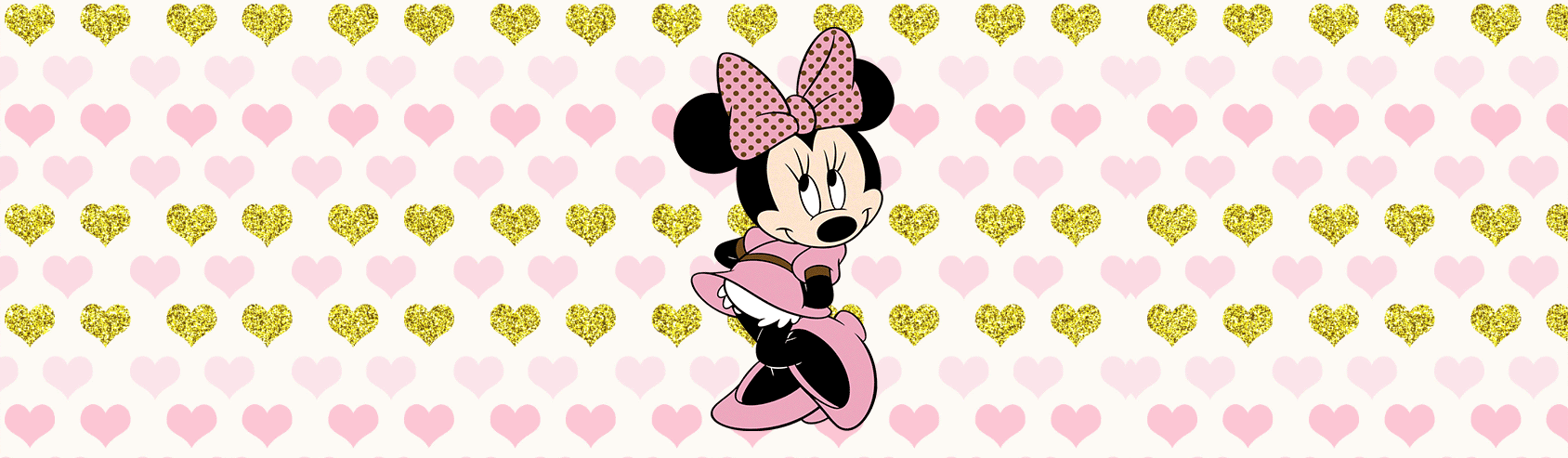Minnie Mouse Rosa y Dorado - Decoraciones y Productos Personalizados en La Kika