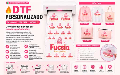  ?DTF Personalizado para Camisetas y Ropa | Transfers Listos para Planchar 